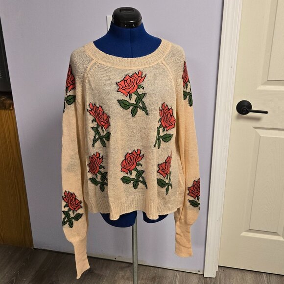 WILDFOX A Rose Is a Rose Sweater Baby, White Label, Size S, EUC - Picture 4 of 6
